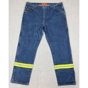 Wrangler Riggs FR Jeans Men’s 46x34 Cat 2 2112 Flame Resistant Blue High Vis